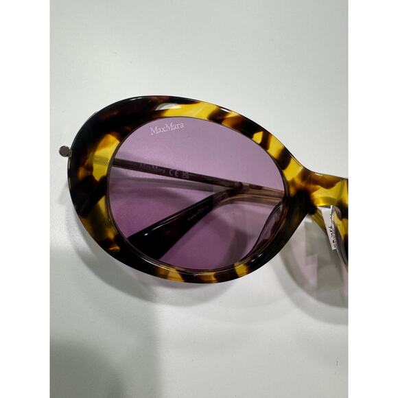 Max Mara Oval Sunglasses Havana Purple lenses main image 8